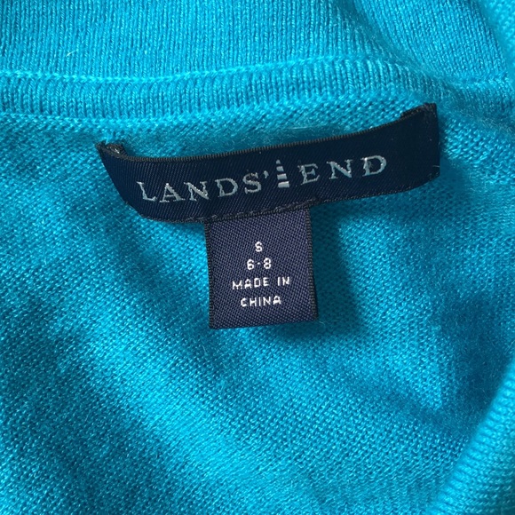 Land’s End turquoise knit polo, 100% kaschmir/cashmere, S - Picture 3 of 5